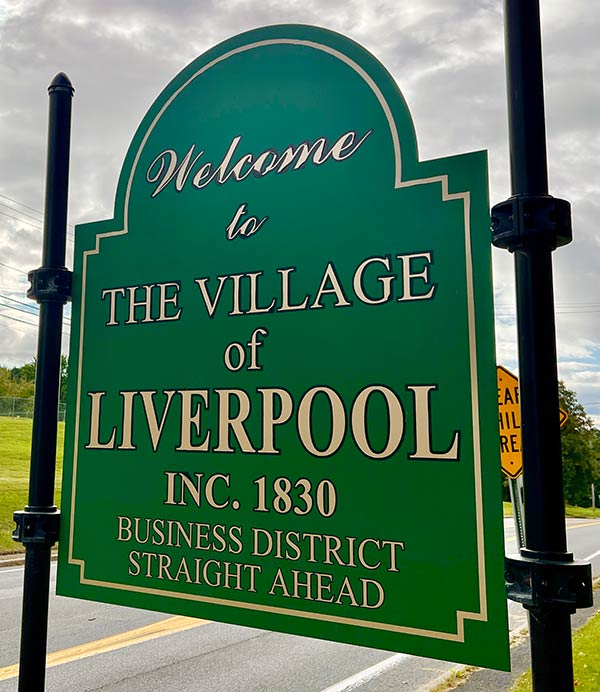 village-of-liverpool-sign welcome to liverpool sign